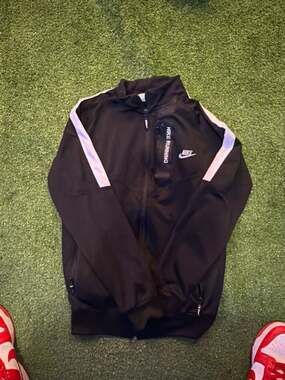Nike Dri-FIT Running Men's Full-Zip Track Jacket with Chest Pocket Black/White